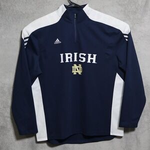 Notre Dame Adidas Jacket Men XL Blue Scorch NCAA Fighting Irish 1/4 Zip Pullover